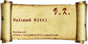 Valusek Kitti névjegykártya